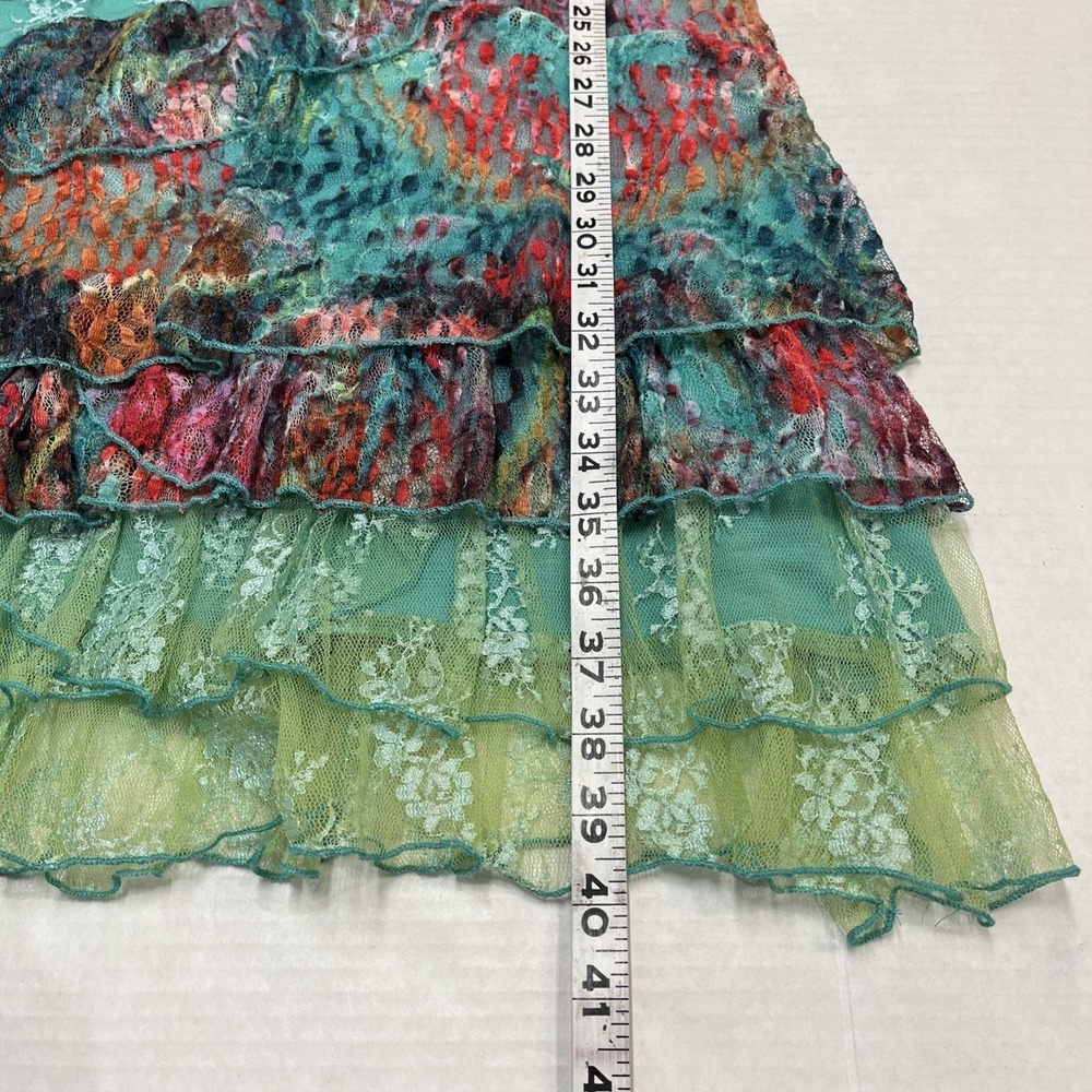 Tango Mango Y2K Dress Womens M Colorful Mesh Overlay Asymmetrical Fairy Whimsy - Picture 9 of 12